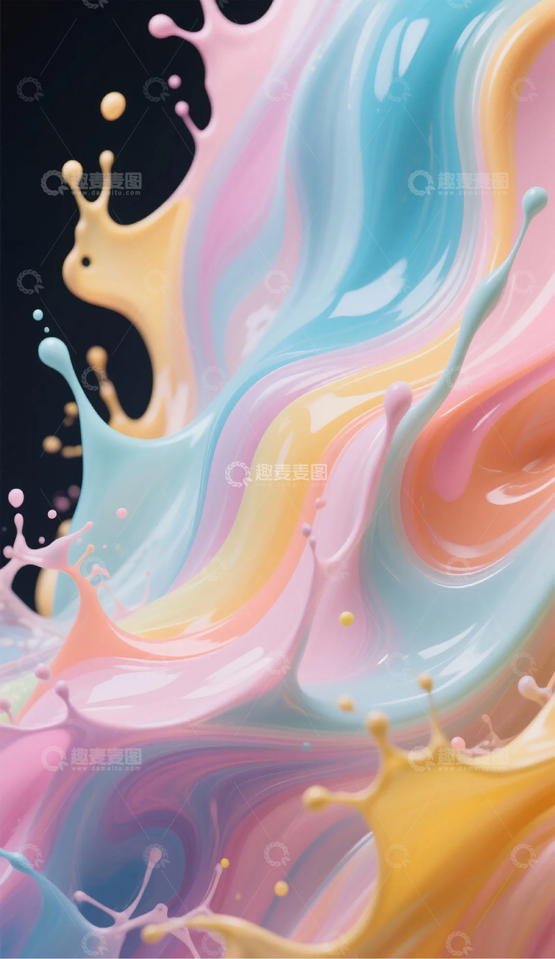 高清大图下载【趣麦麦图】多彩液体飞溅艺术效果