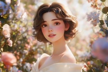 花丛中的白雪公主