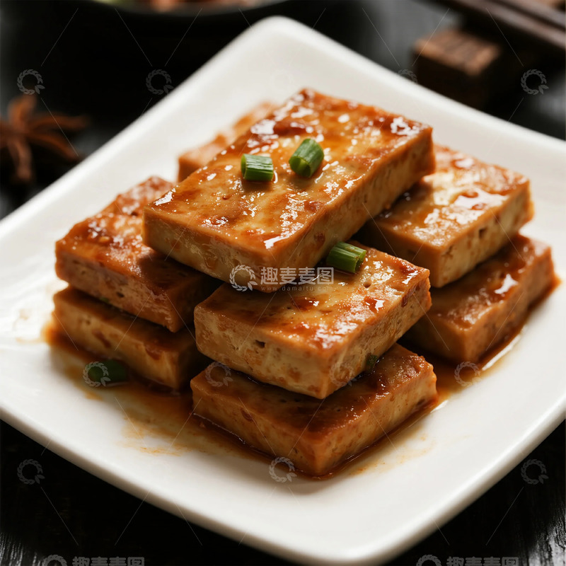 高清大图下载【趣麦麦图】-中式卤味豆腐美食摄影