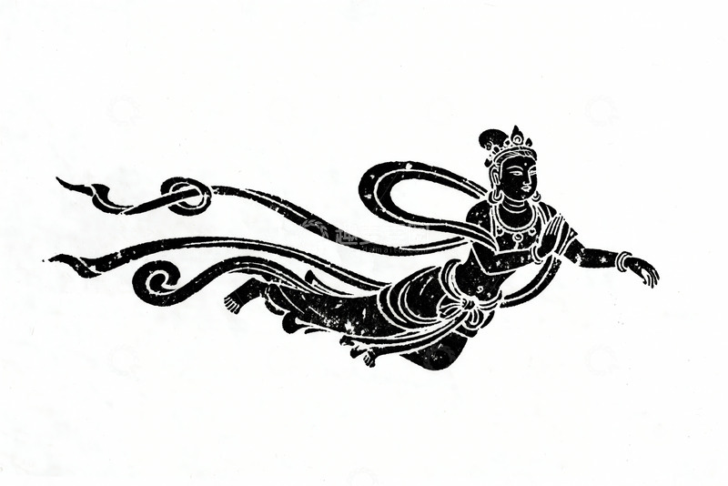 高清大图下载【趣麦麦图】云冈壁画飞天神态1