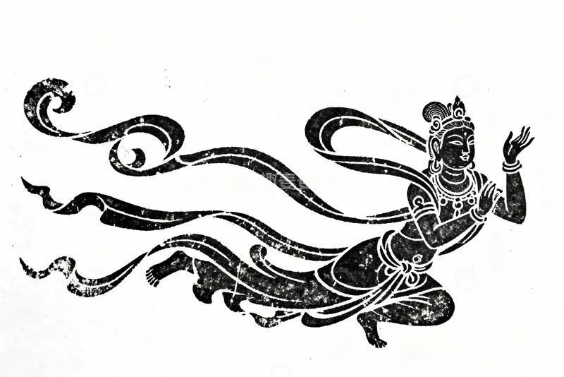 高清大图下载【趣麦麦图】云冈壁画飞天神态