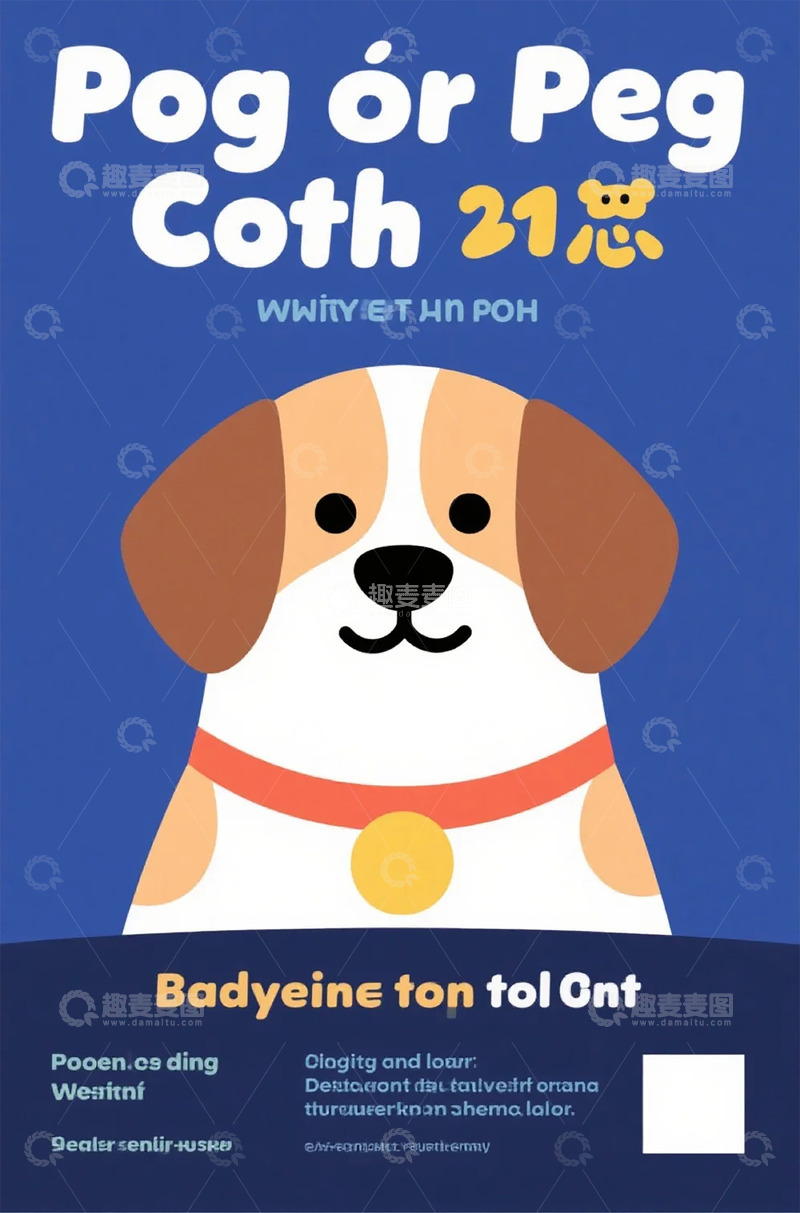 高清大图下载【趣麦麦图】卡通狗宣传海报设计素材