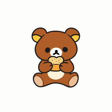 可爱卡通小熊饼干插画