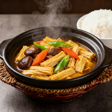 砂锅腐竹煲美食摄影