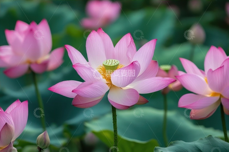 高清大图下载【趣麦麦图】盛开的一池荷花花卉