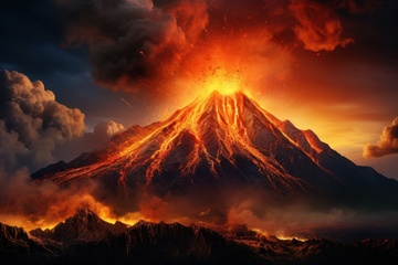 火山爆发的场景