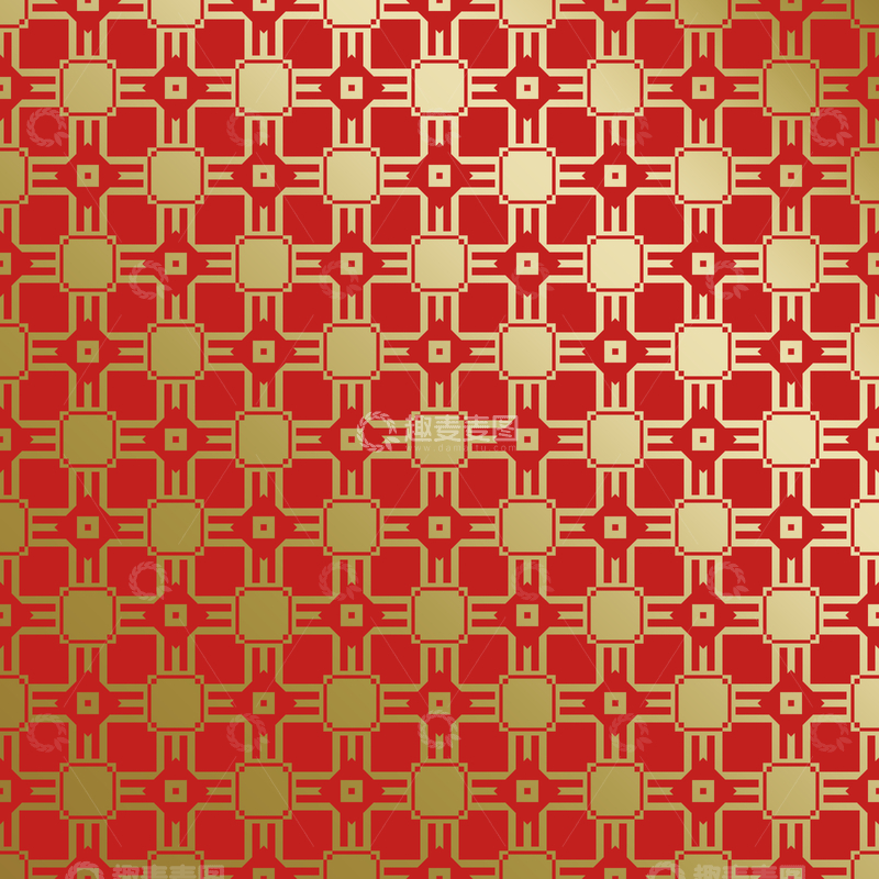 源文件下载【趣麦麦图】-红金中式喜庆花纹背景387
