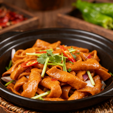 砂锅炒面筋美食