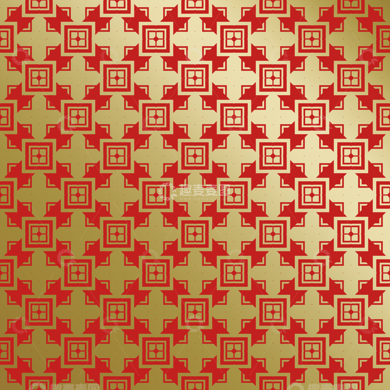 源文件下载【趣麦麦图】-红金中式喜庆花纹背景363