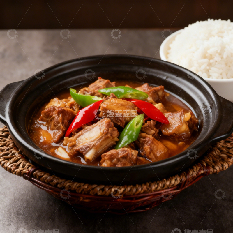 高清大图下载【趣麦麦图】炖牛肉砂锅煲美食摄影