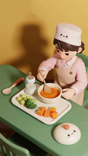 可爱厨师烹饪玩具场景