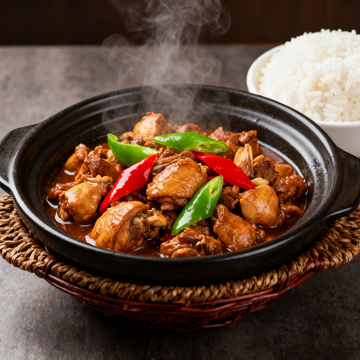 砂锅炖鸡美食摄影