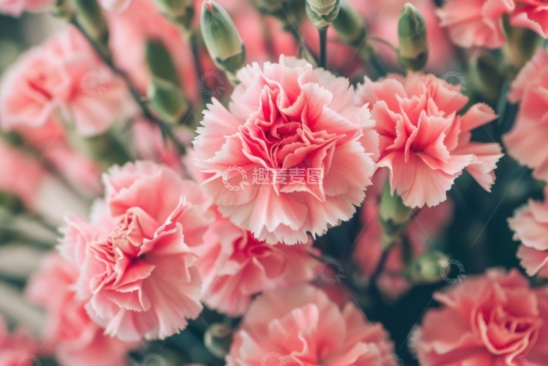 高清大图下载【趣麦麦图】-一束粉色的康乃馨花束