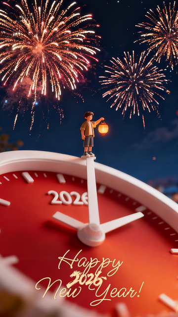 简约创意元旦快乐海报