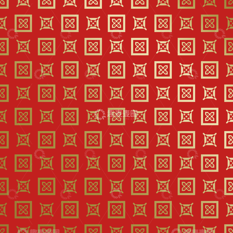 源文件下载【趣麦麦图】-红金中式喜庆花纹背景361