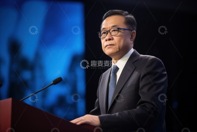 高清大图下载【趣麦麦图】站在讲台上演讲的领导