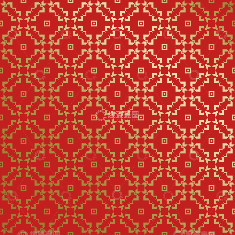 源文件下载【趣麦麦图】-红金中式喜庆花纹背景389