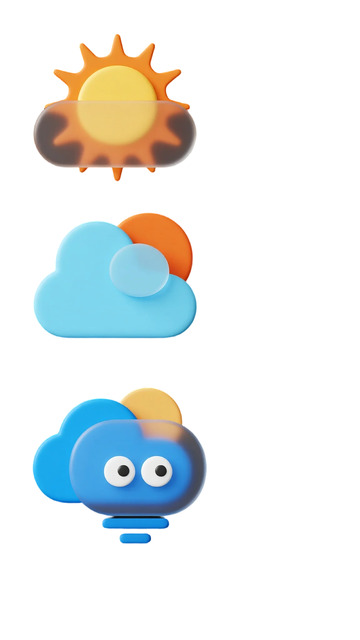 3D卡通天气图标设计元素