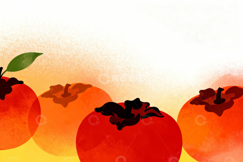 高清大图下载【趣麦麦图】柿子剪影局部特写4