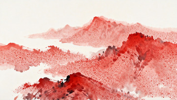 红色渲染东方写意绘画1