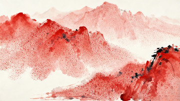 红色渲染东方写意绘画3