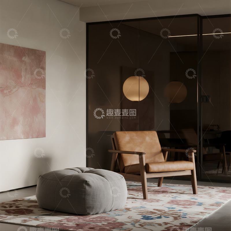 高清大图下载【趣麦麦图】现代侘寂风客厅