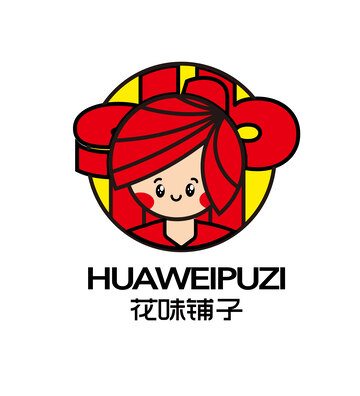 卡通女孩零食标志