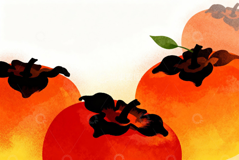 高清大图下载【趣麦麦图】柿子剪影局部特写5