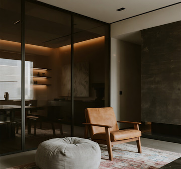 现代侘寂风客厅室内