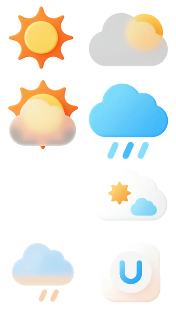 卡通天气图标集合