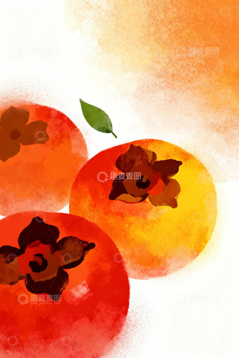 高清大图下载【趣麦麦图】柿子剪影局部特写7