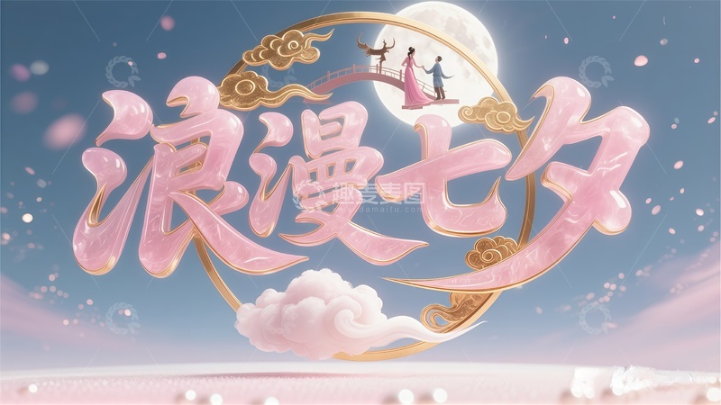 高清大图下载【趣麦麦图】浪漫七夕节庆海报设计素材