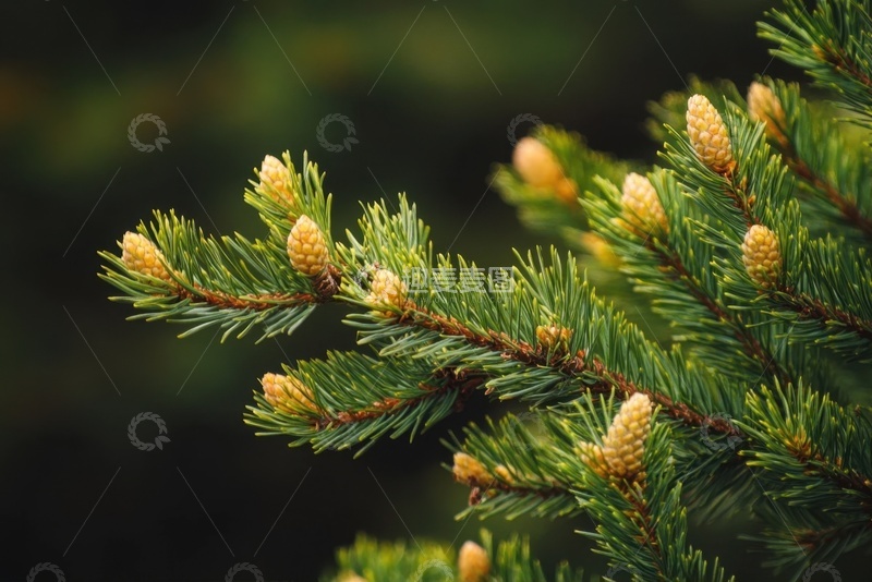 高清大图下载【趣麦麦图】松树花苞特写摄影