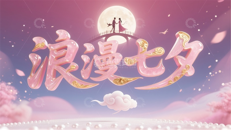 高清大图下载【趣麦麦图】-浪漫七夕爱情插画设计素材