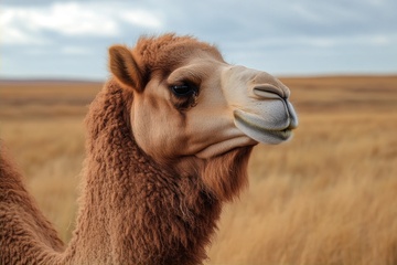 沙漠里的骆驼特写