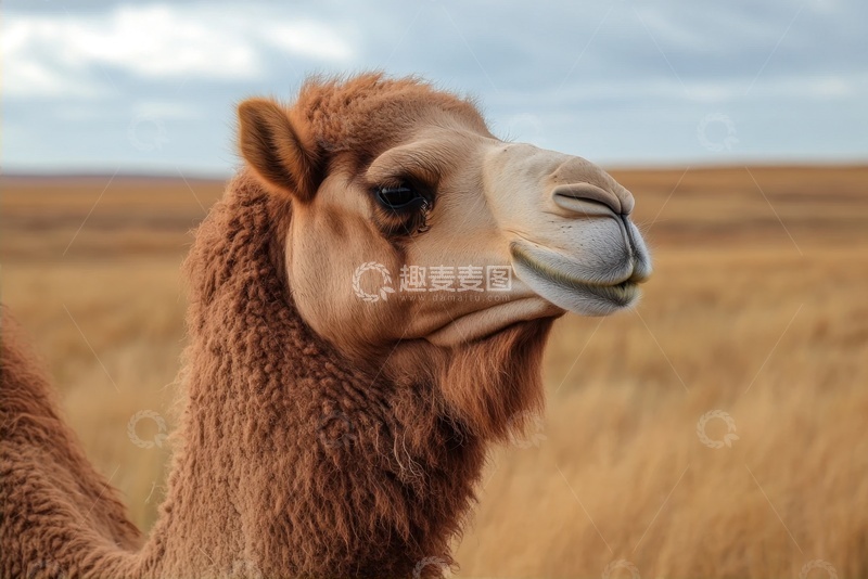 高清大图下载【趣麦麦图】沙漠里的骆驼特写