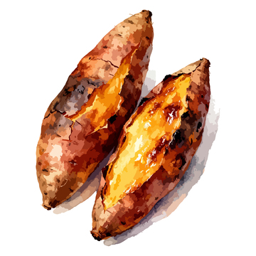 烤红薯手绘插画