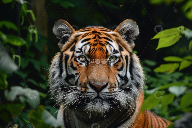 高清大图下载【趣麦麦图】丛林里的一只老虎