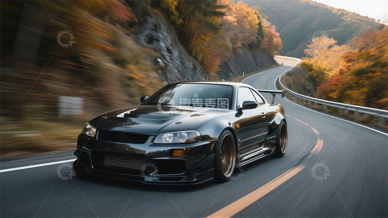 高清大图下载【趣麦麦图】高速赛车山路疾驰