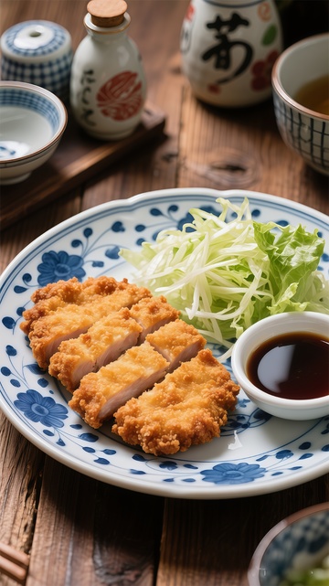 日式炸猪排美食摄影