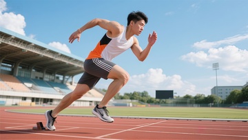 田径赛场奔跑冲刺瞬间