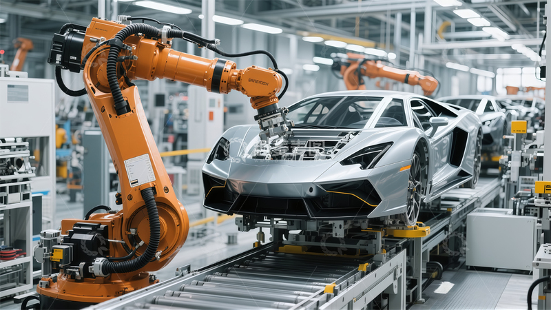 高清大图下载【趣麦麦图】现代化汽车装配线