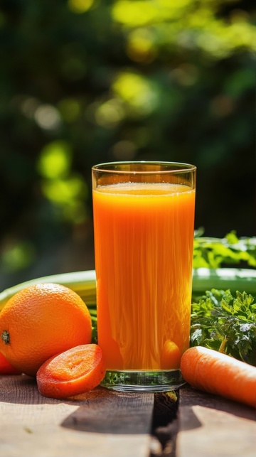 一杯新鲜的萝卜汁