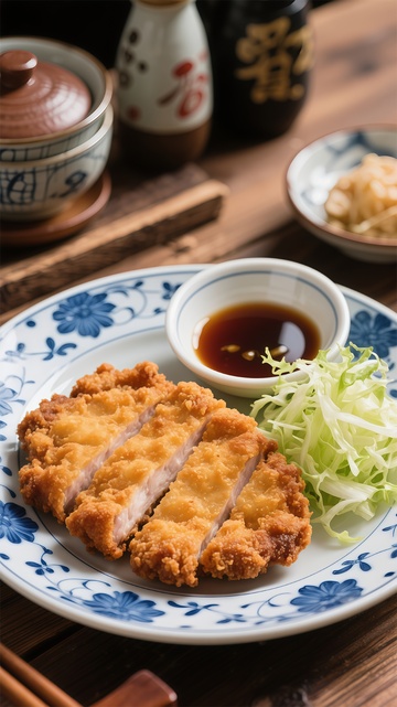 日式炸鸡配酱油生菜盘餐