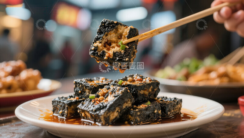 高清大图下载【趣麦麦图】臭豆腐  异香  热烫 