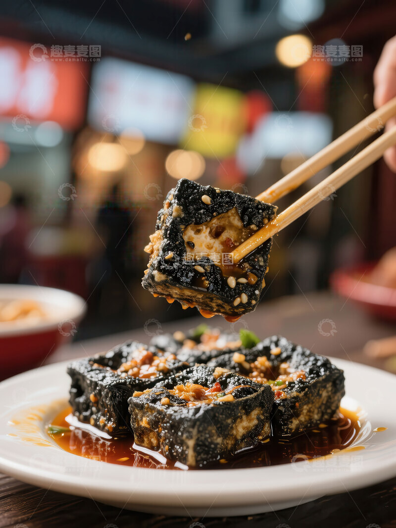高清大图下载【趣麦麦图】臭豆腐  异香  里嫩  