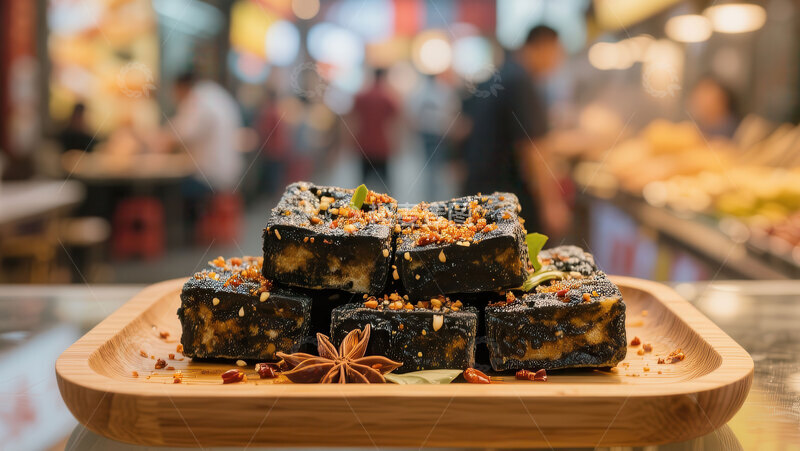 高清大图下载【趣麦麦图】臭豆腐  异香  油炸  