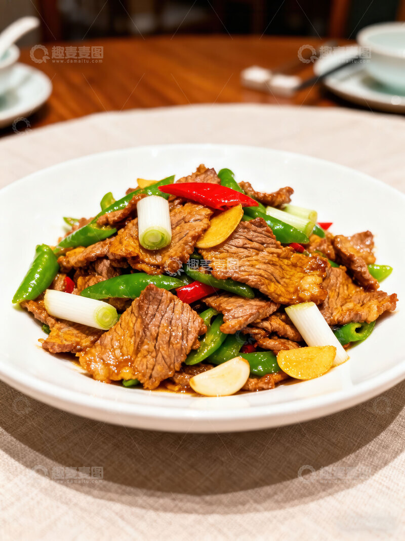 高清大图下载【趣麦麦图】-炒牛肉  滑嫩  姜蒜