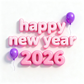 新年祝福气球图案设计素材