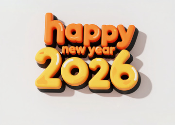 3D新年祝福艺术字设计